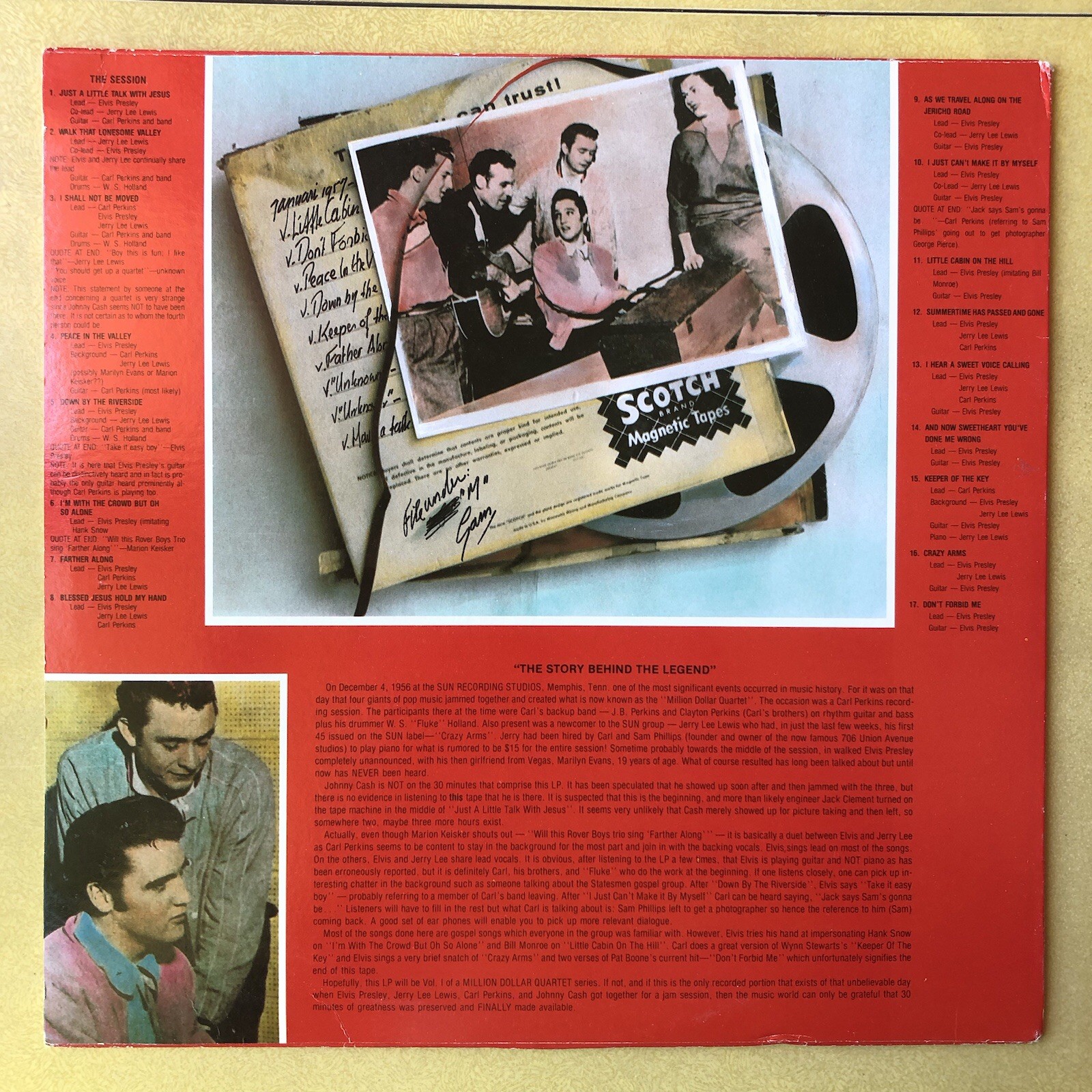 Elvis Million Dollar Quartet Vinyl Played 2X Clean! Johnny Cash Jerry Lee Lewis