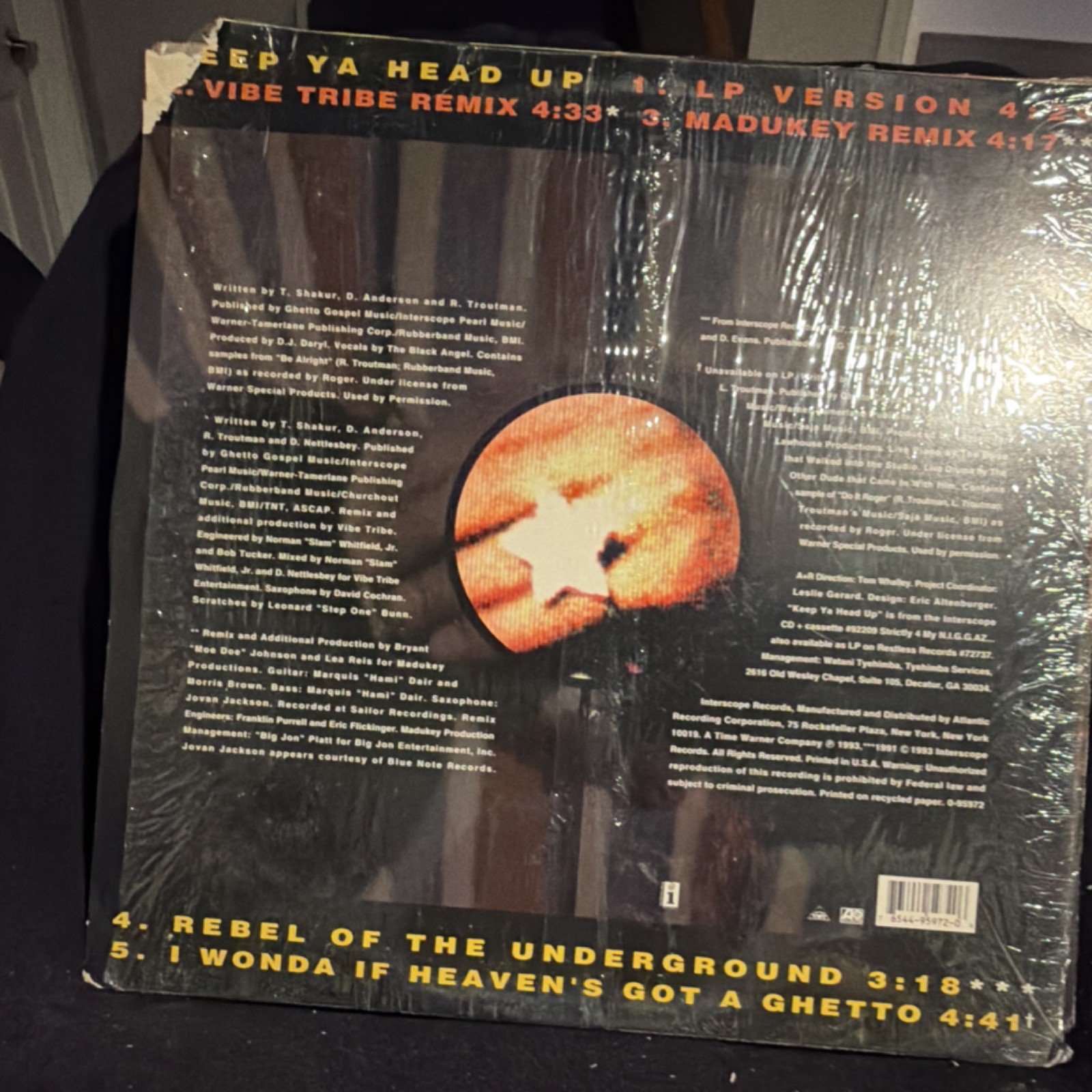 2Pac Keep Ya Head Up Vinyl 12″ Single Interscope Hip-Hop 6544-95722-0