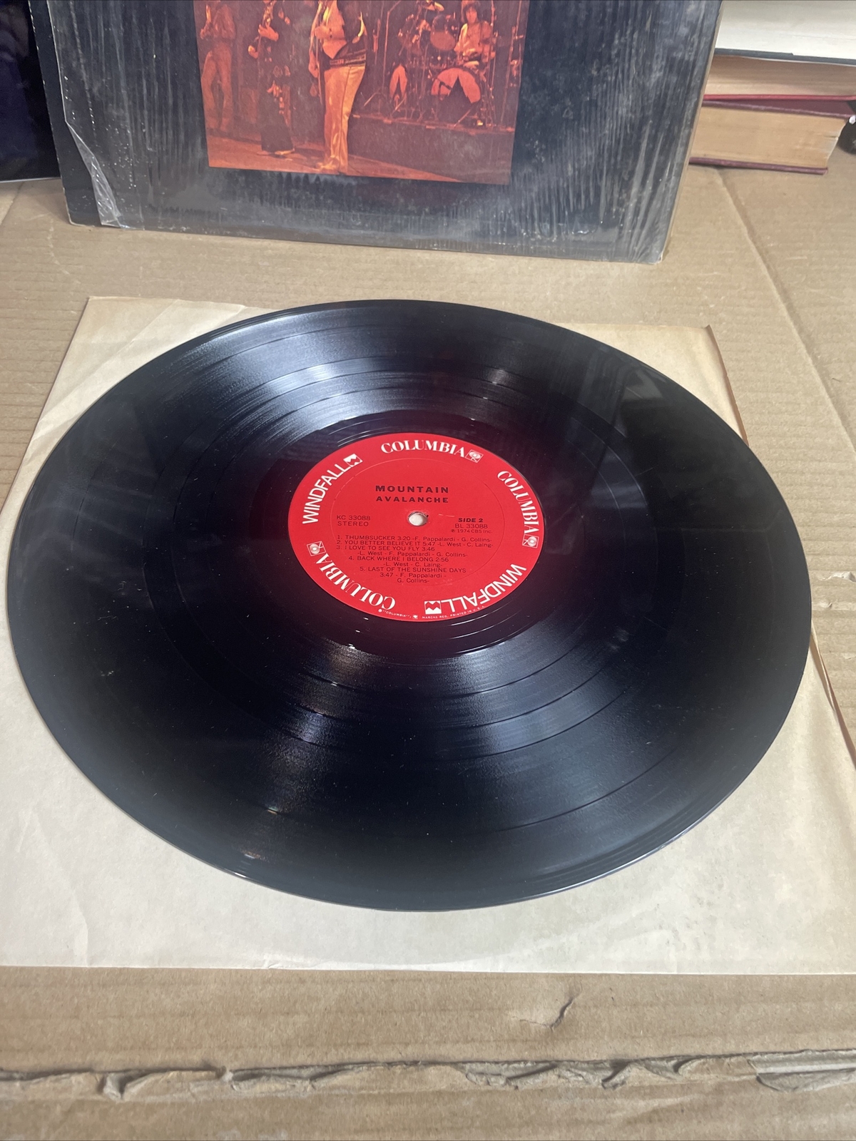 MOUNTAIN “AVALANCHE” LP 1974 WINDFALL / COLUMBIA KC-33088 ROCK USA