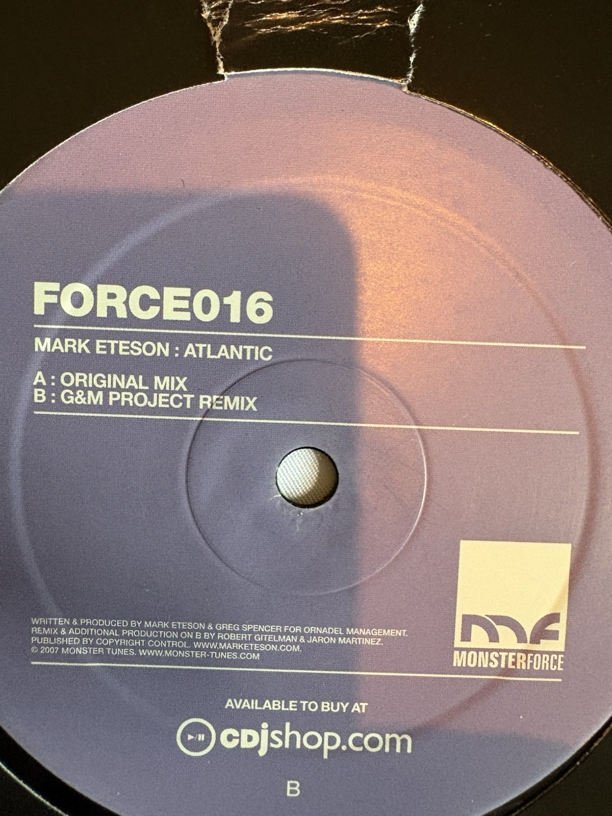 Mark Eteson – Atlantic 12” Vinyl Trance G&M Project Mix On Monster Force