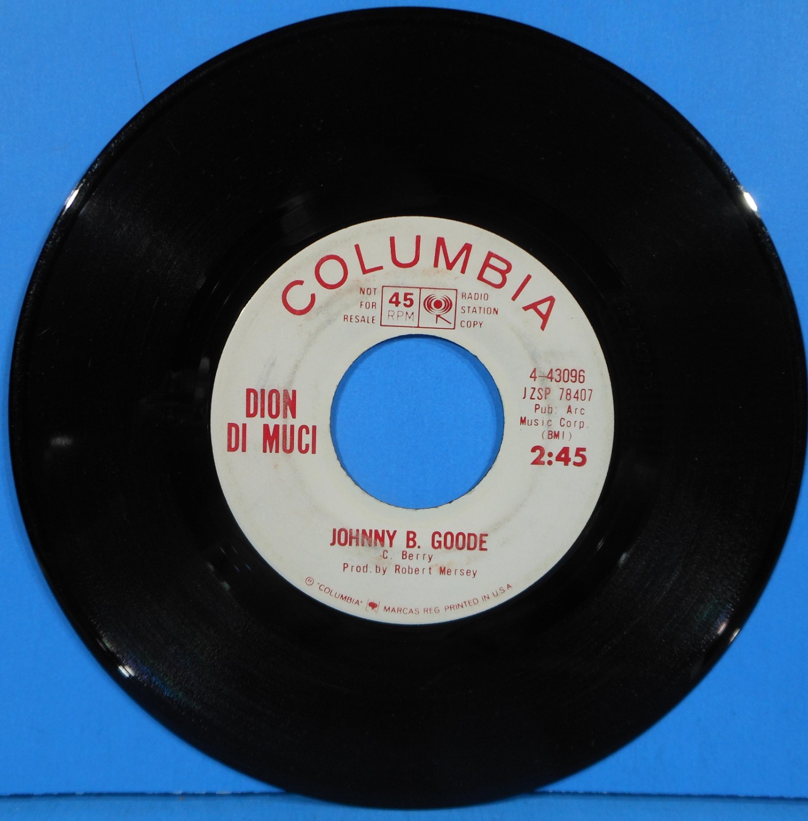 DION DI MUCI JOHNNY B. GOODE ~ CHICAGO BLUES 7″ 1964 PROMO GREAT CONDITION VG+!!