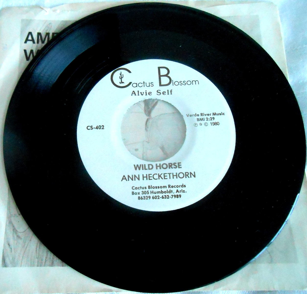ALVIE SELF American Indian 45 NM w/PS ultra rare private country SIGNED??