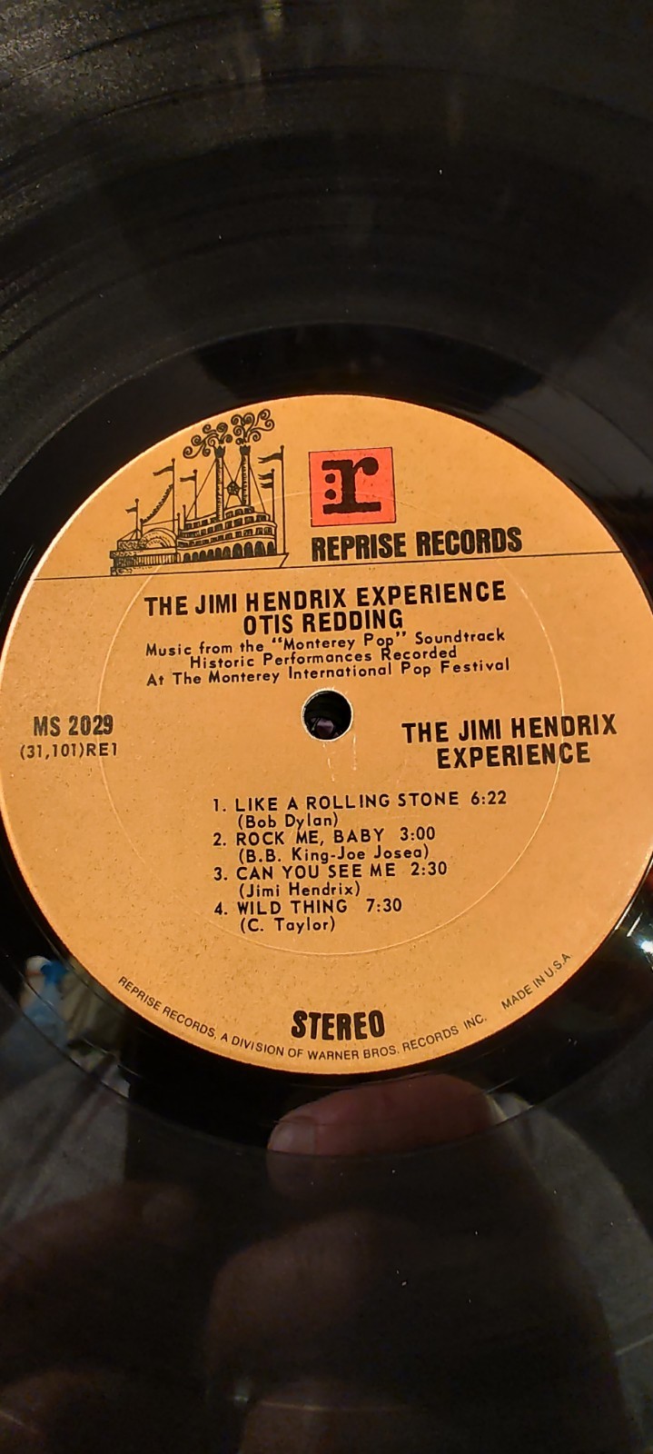 Otis Redding & The Jimi Hendrix Experience Live Monterey Fest Vinyl 1970Reprise