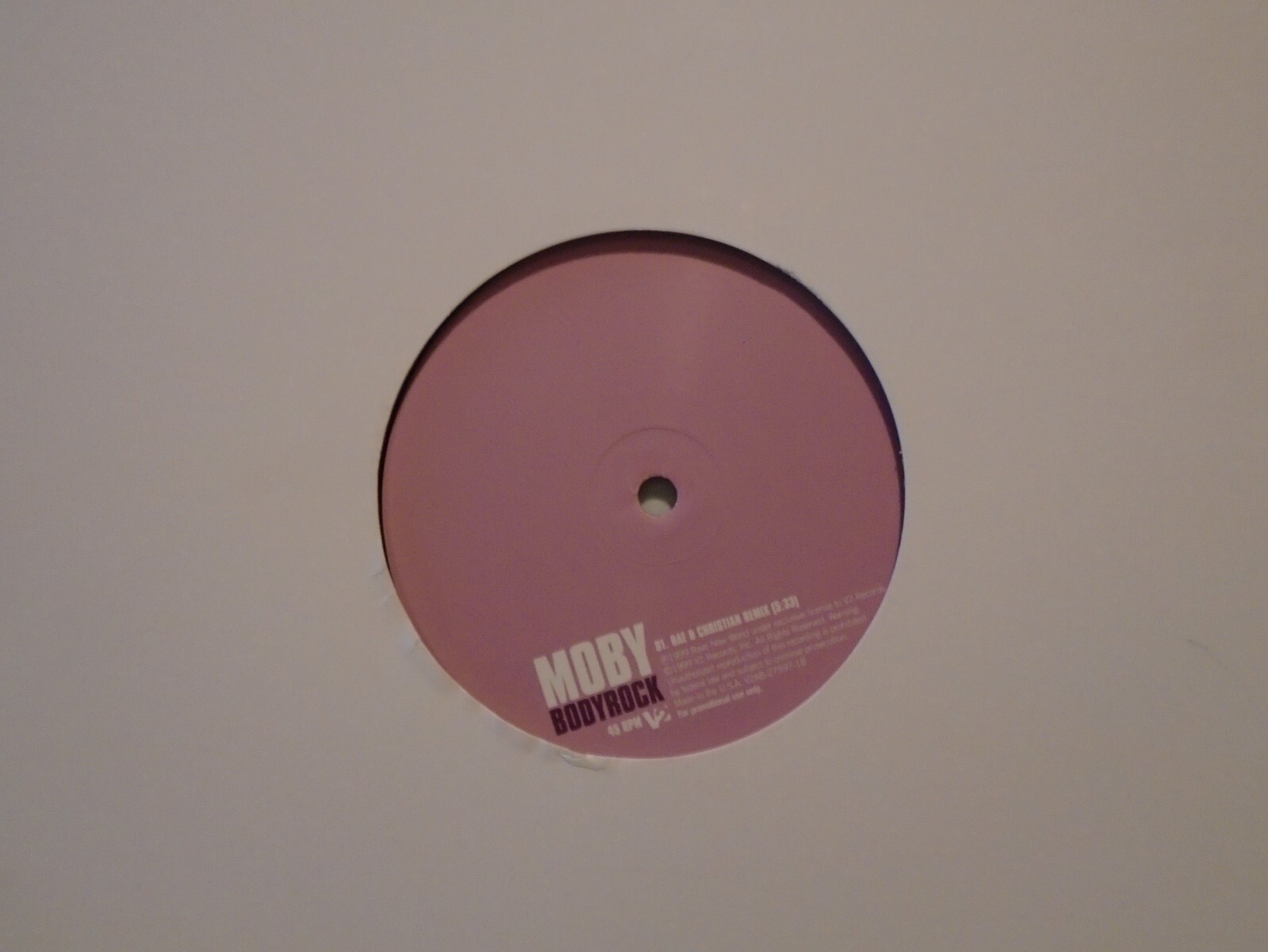 MOBY-Body Rock-12″ Vinyl LP-2 Mixes-1999 V2 Label