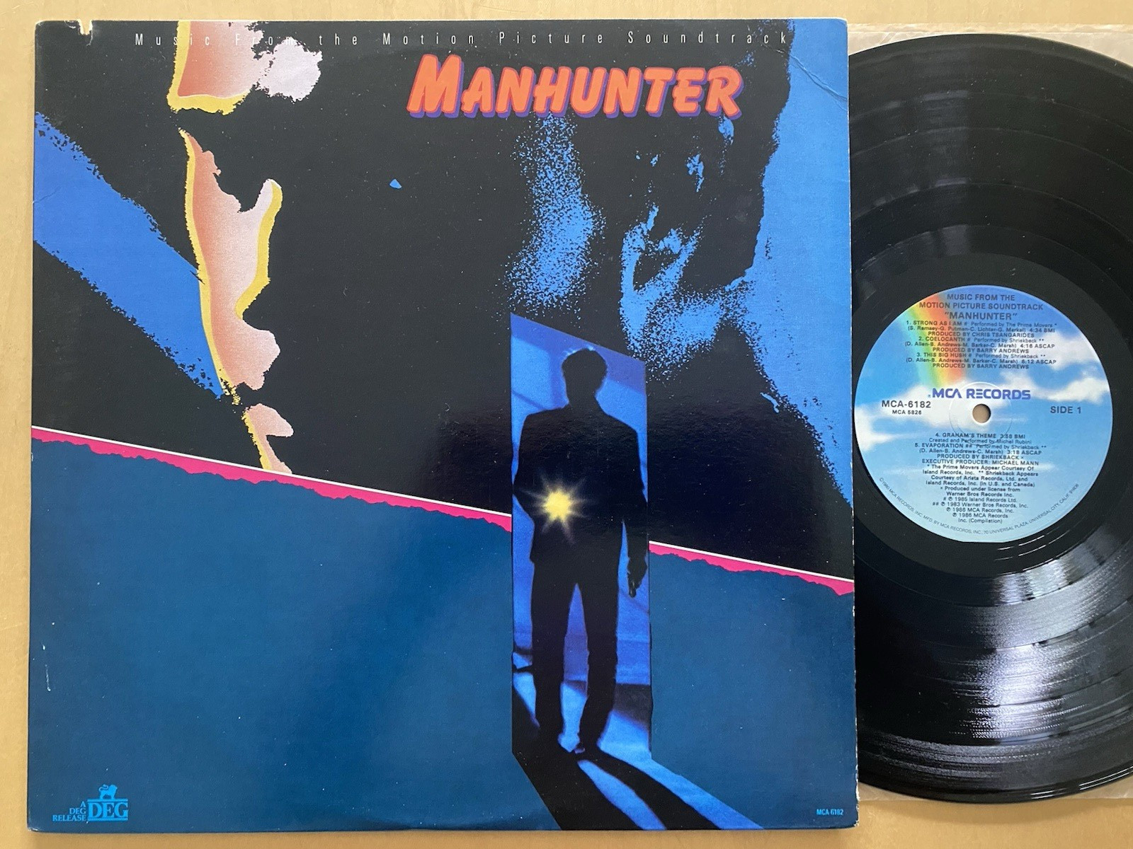 MANHUNTER ORIGINAL SOUNDTRACK RARE 1986 VINYL 1ST PRESS HANNIBAL LECTER EX/NM