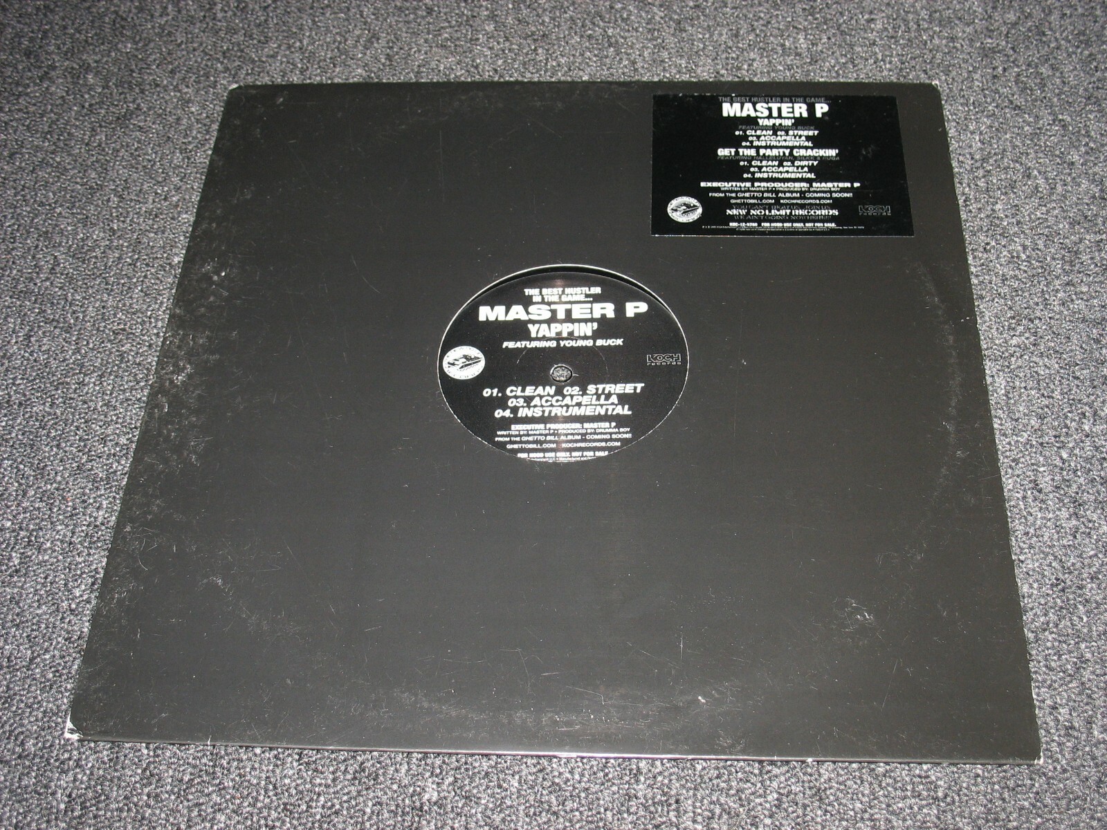 Master P “Yappin / Get the Party Crackin” Promo Single (2005) VG+ Koch Records