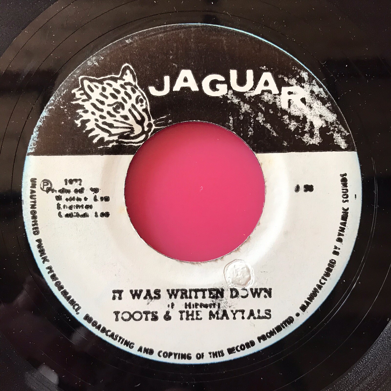 The Maytals ‎– Daddy / It Was Written Down 7″ 45 Reggae Ska 1972 Jaguar Jamaica