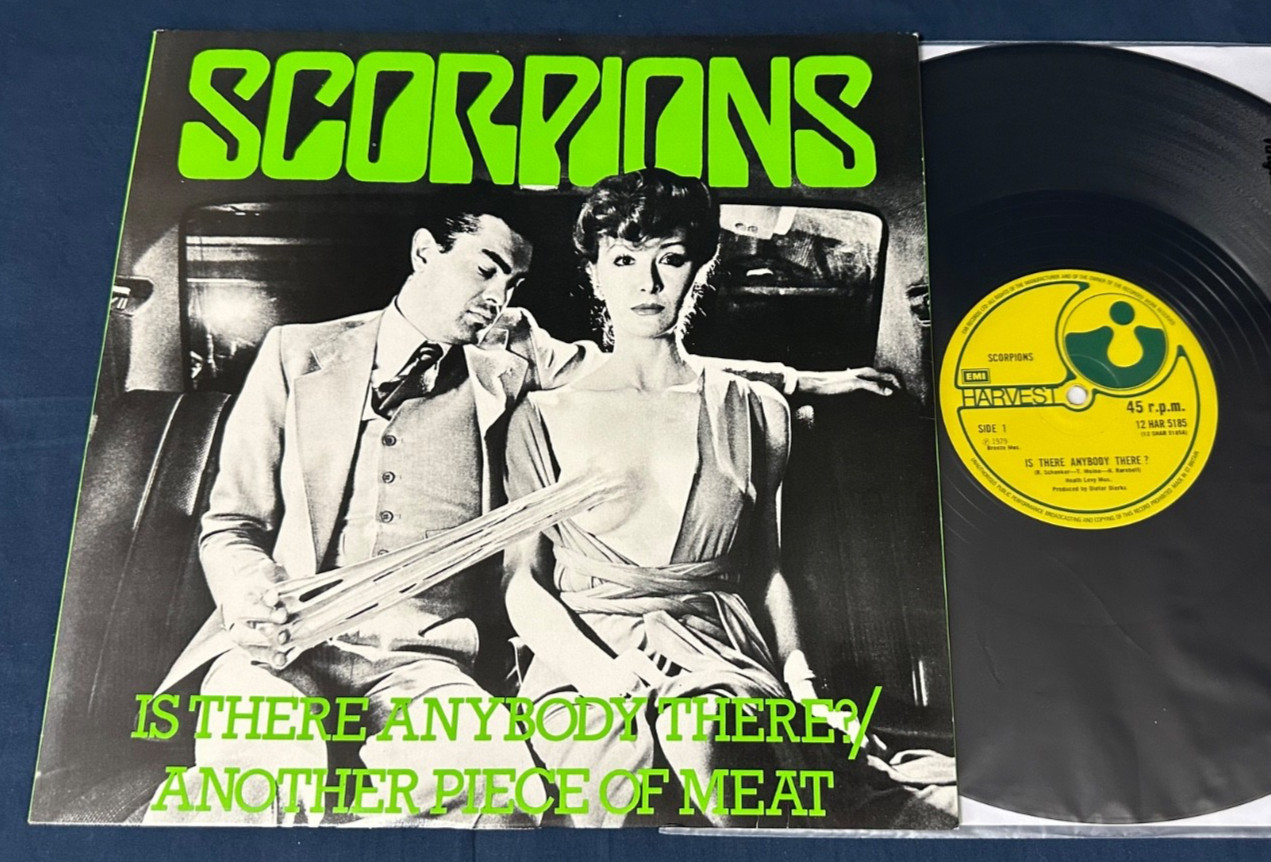 🔥 SCORPIONS “Is There Anybody/Another Piece” 1st UK 12″ Single w/PS MINT-