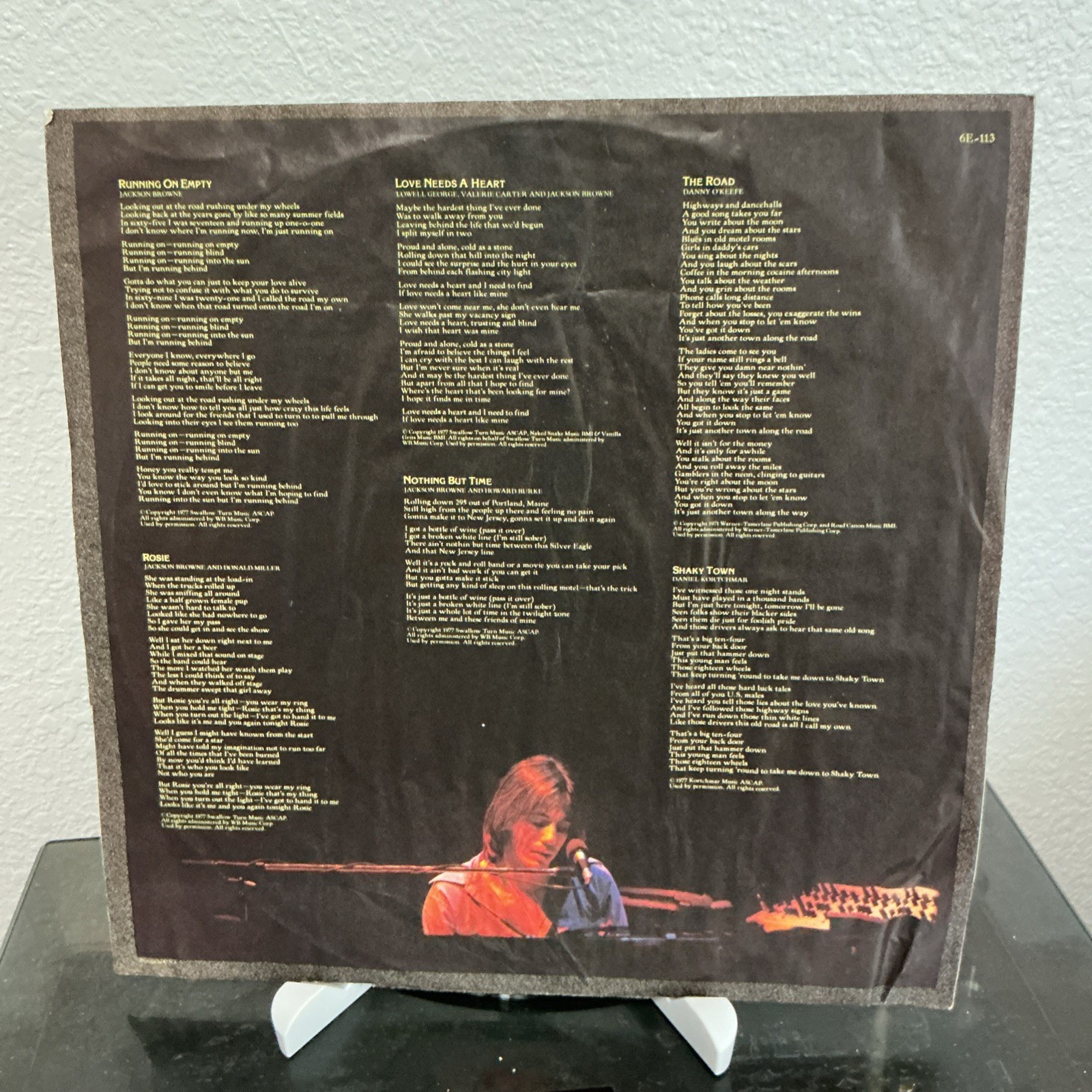 Jackson Browne – Running on Empty LP VG+ Vinyl/Strong G+ Sleeve