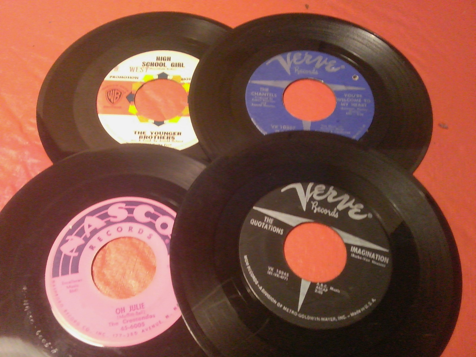 Faux Snakeskin 45 RPM CASE & (50) 1950’s-60’s Doo Wop R & B 45’s See Photos