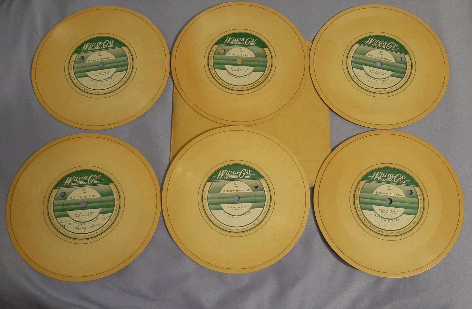 LOT of 6 UNKNOWN RECORDING 7″ Flexi Record Wilcox-Gay Recordio Disc