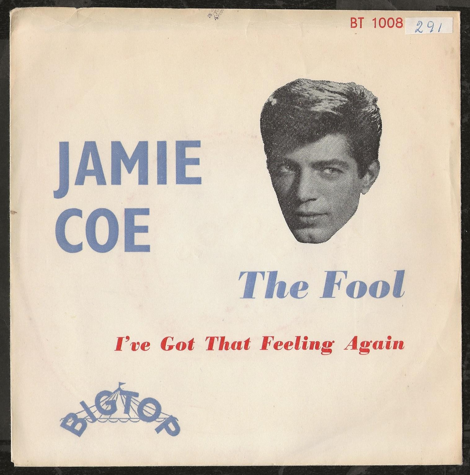 JAMIE COE The Fool 1963 Swedish RARE 45/PS Bigtop TEEN ROCK N ROLL RED vinyl