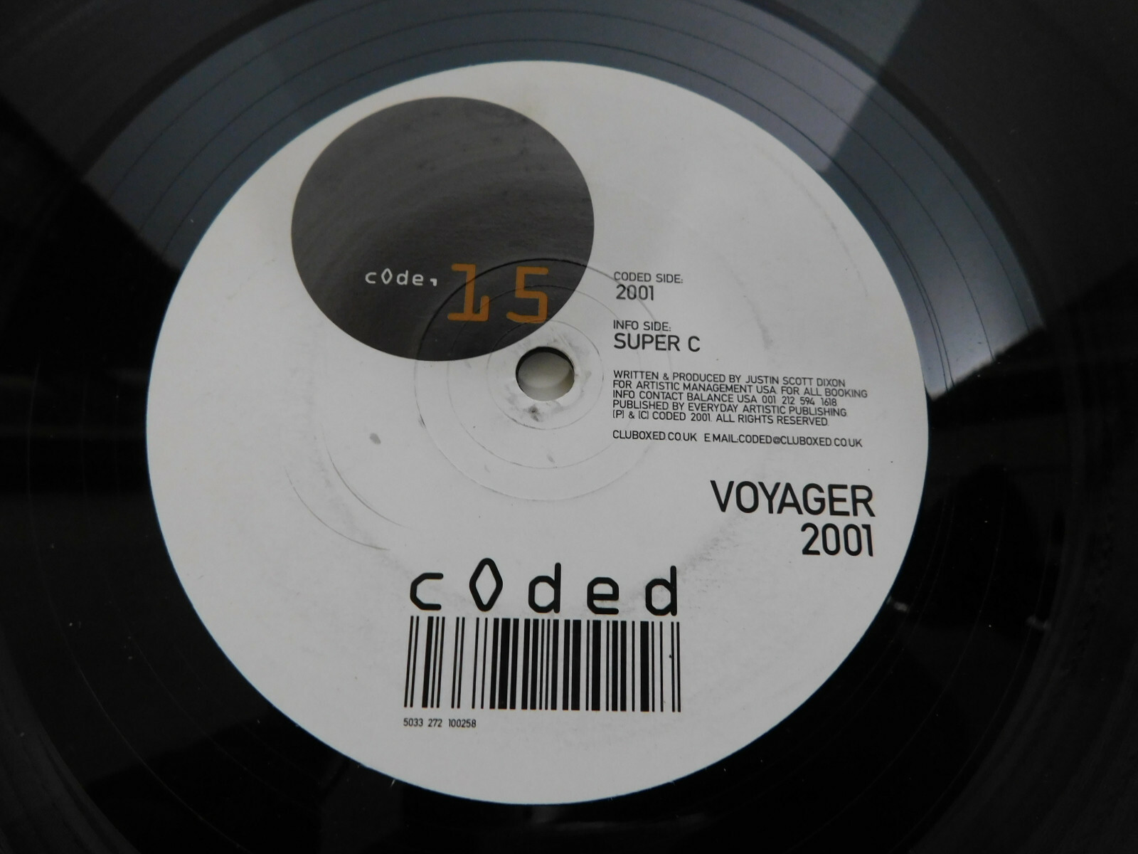 Voyager – 2001 12″ Single UK 2001 Progressive House, Techno