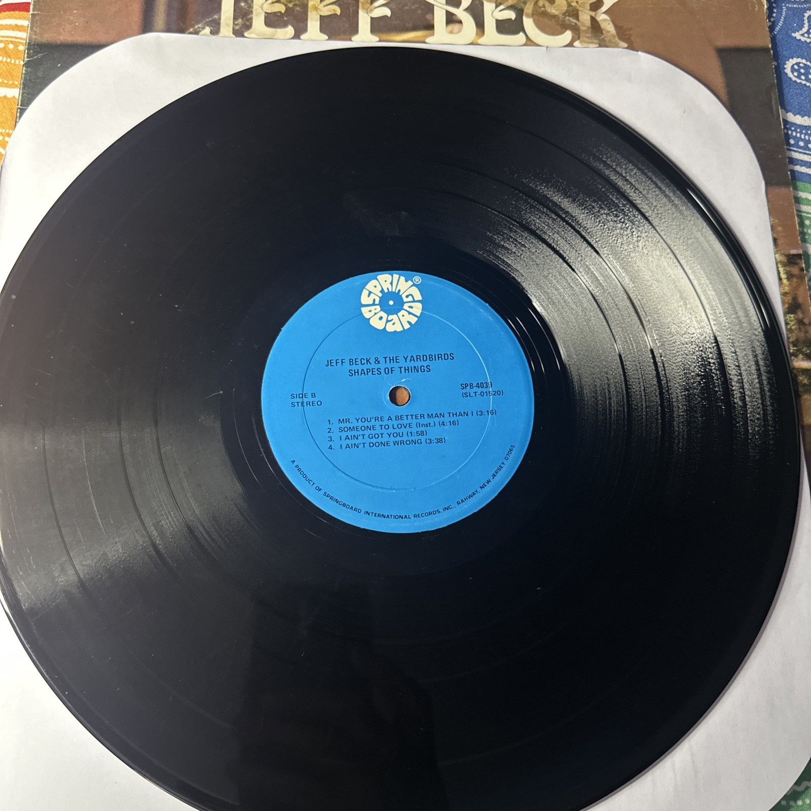 JEFF BECK & THE YARDBIRDS SHAPES OF THINGS Vinyl Ultrasonically Cleaned VG+/G