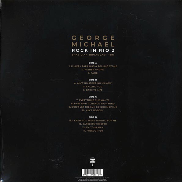 George Michael – Rock In Rio 2 (2xLP Clear Vinyl) Ltd Ed 1000, Gatefold Jacket