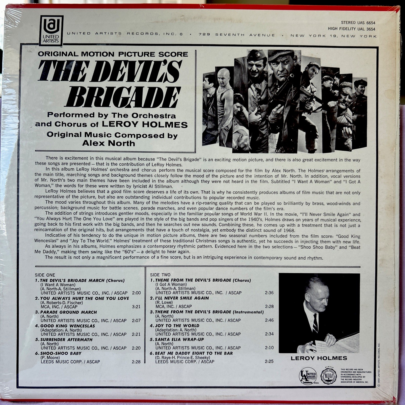 Sealed DEVIL’S BRIGADE Vinyl Lp Alex North/Leroy Holmes UAS-6654 SEALED!