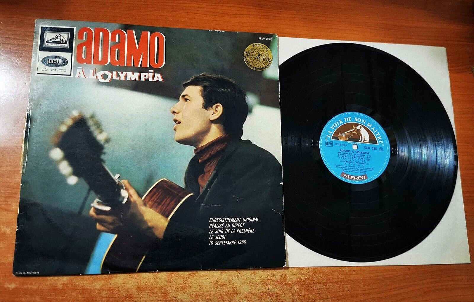 ADAMO A l’Olympia ULTRA RARE FRANCE LP VINYL STEREO 1965 LIVE OUT OF PRINT