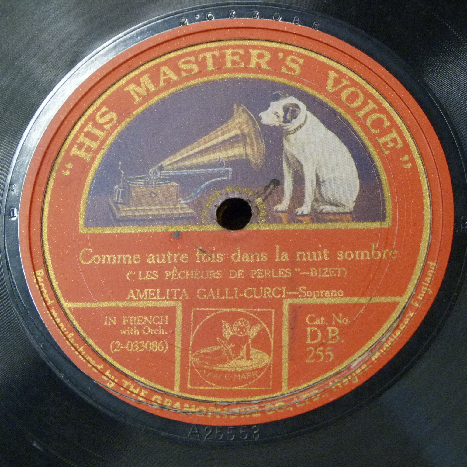 78rpm 12″ AMELITA GALLI-CURCI comme autre fois dans nuit sombr / charmant oiseau