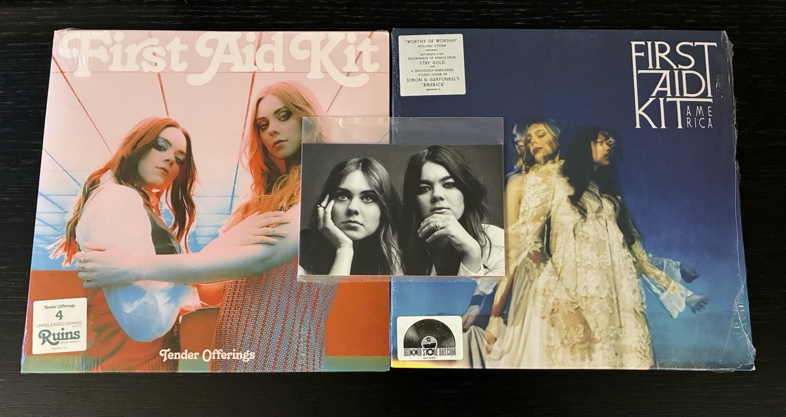 First Aid Kit TWO 10” Vinyl + Postcards Stay Gold Ruins Tender Offerings