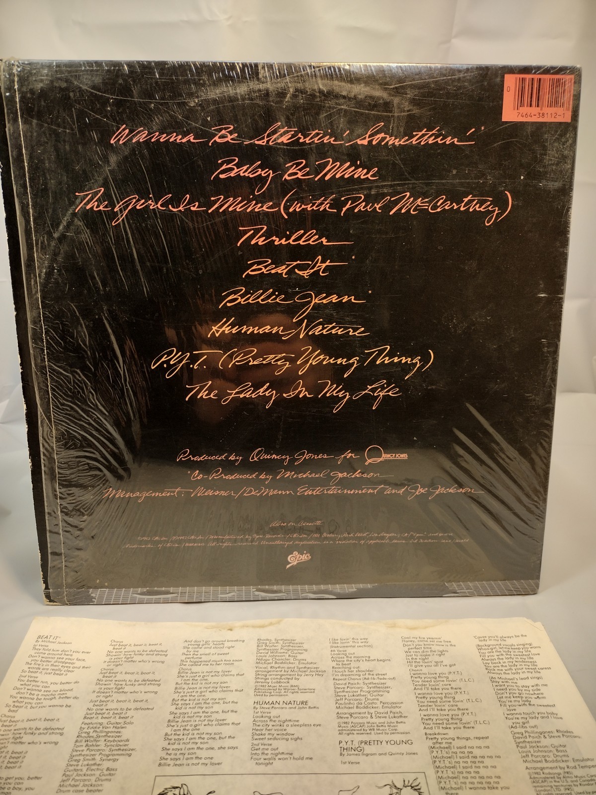 MICHAEL JACKSON Thriller EPIC LP VG gatefold SHRINK