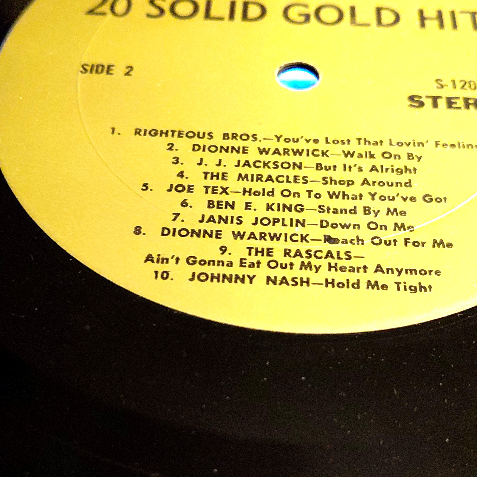 Crystal 20 Solid Gold Hits 12″ Black Vinyl LP Stereo Compilation S-1200