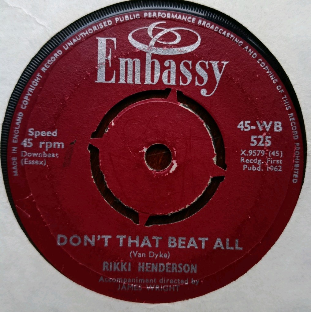 Telstar/Don’t That Beat All. Bud Ashton/Rikki Henderson Embassy Records 7″ .