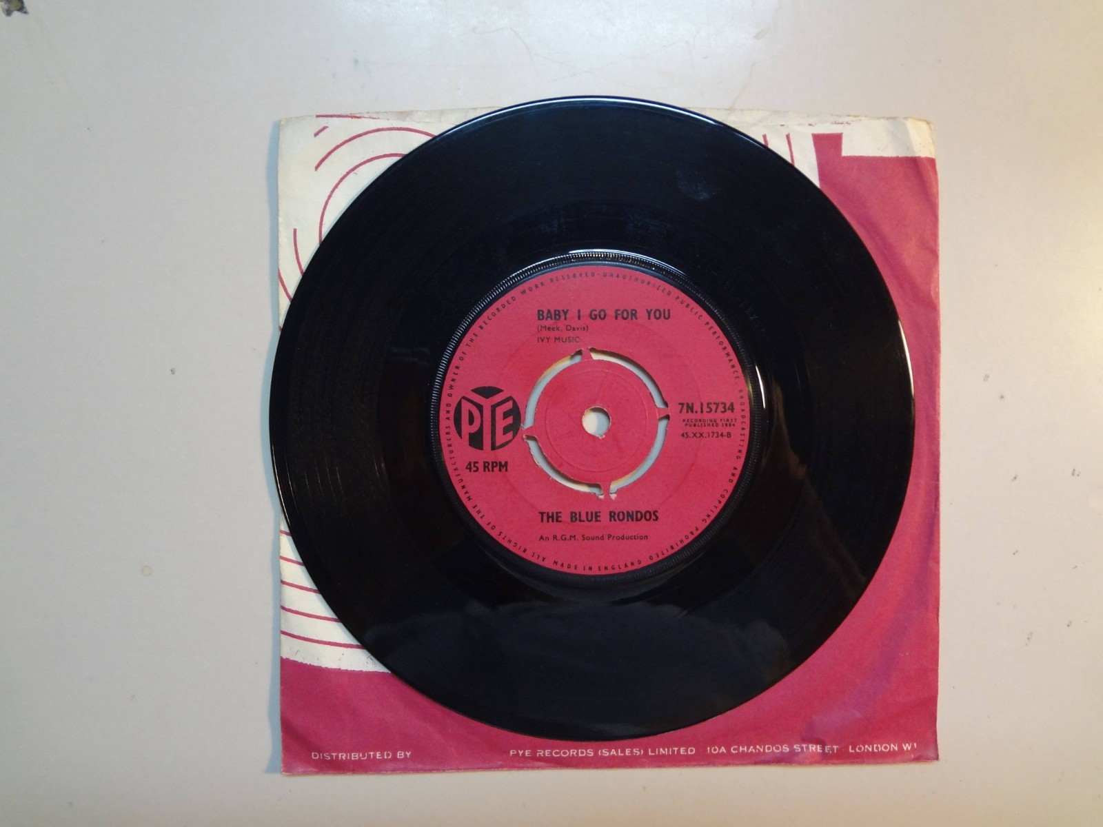 BLUE RONDOS: (w/Jimmy Page)Little Baby-Baby I Go For You-U.K. 7″ 64 PYE 7N.15734