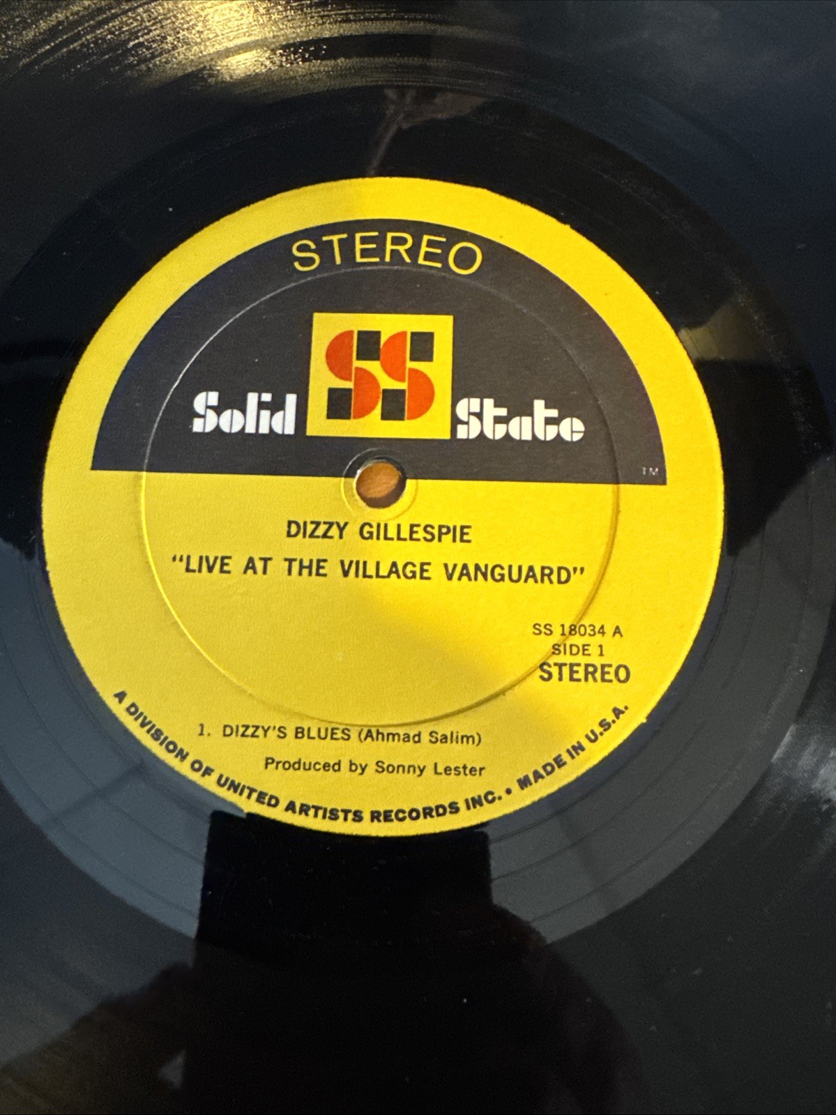 Jazz LP Dizzy Gillespie Live At the Village Vanguard Solid State SS 18034 B4 VG