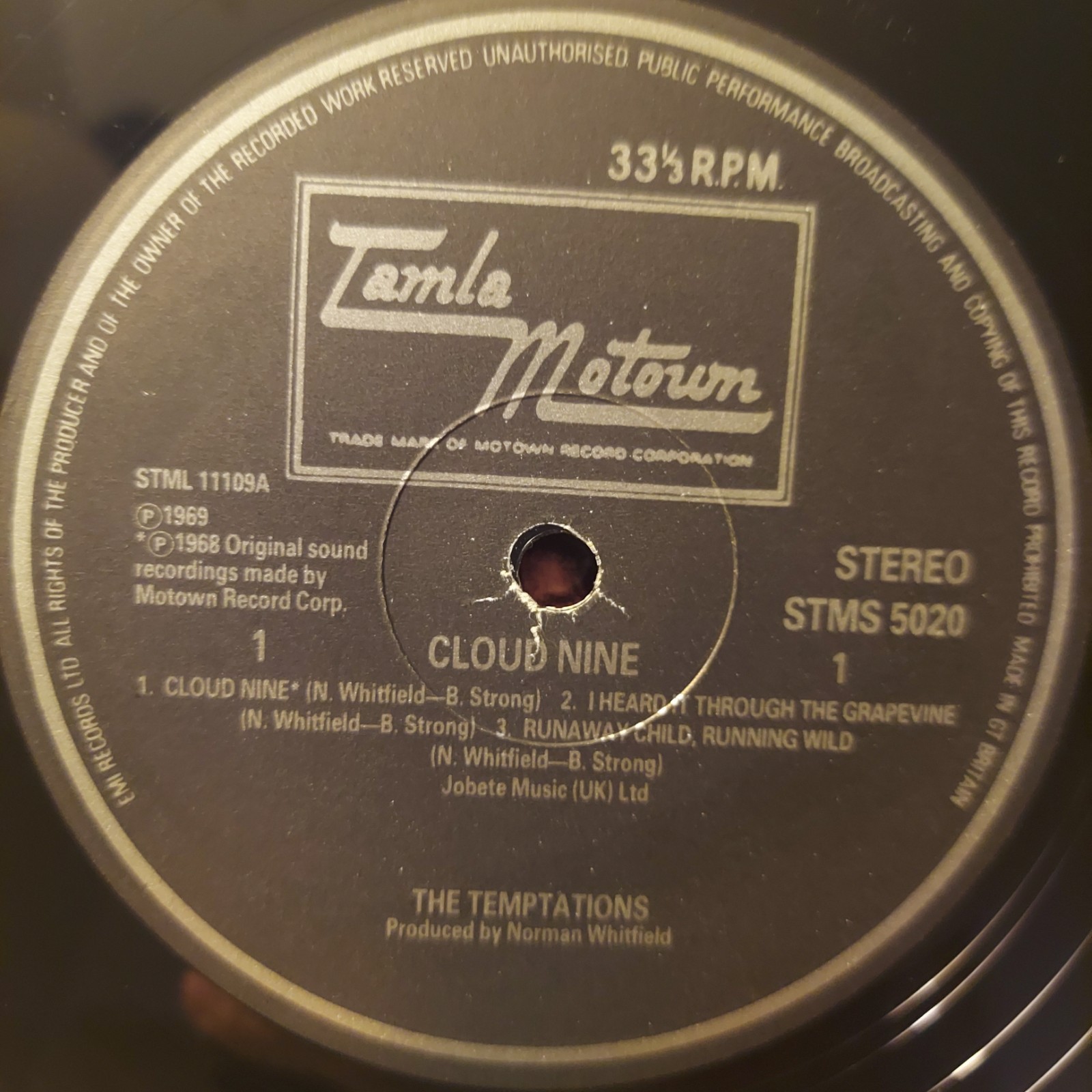 The Temptations/Cloud Nine/REPRESS/UK IMPORT/Vinyl,LP,Album🔥FAST,FREE SHIP🔥VG+