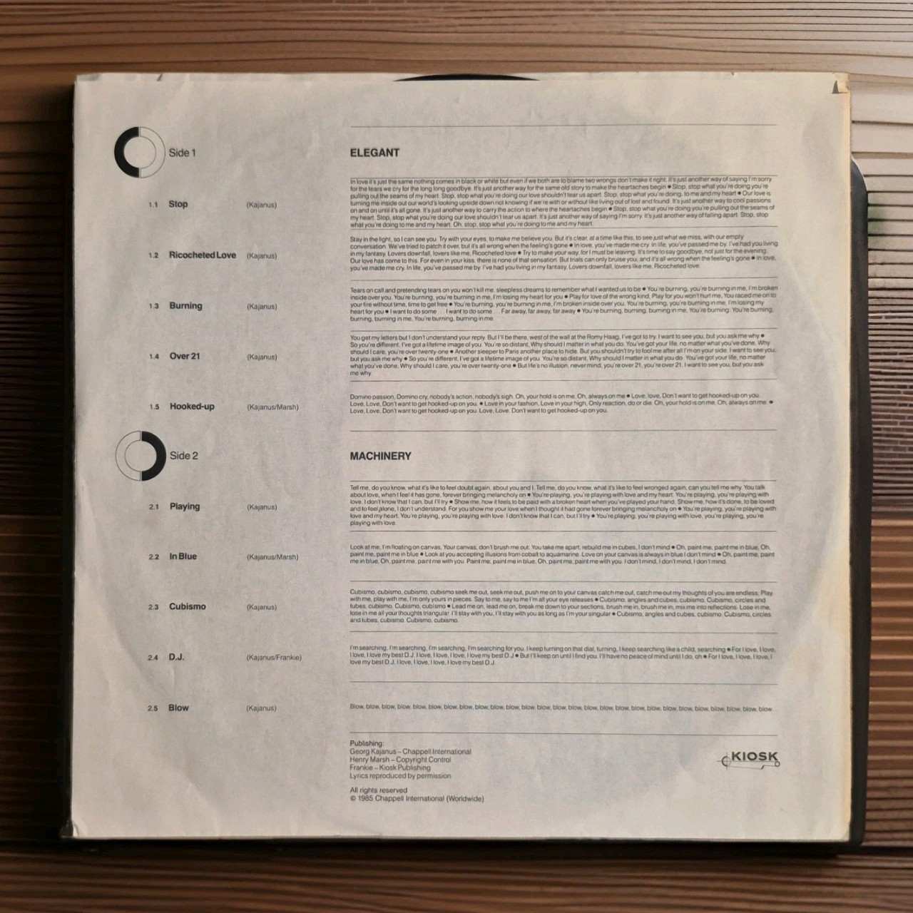 DATA/ELEGANT MACHINERY/SIRE RECORDS 1-25297/PRE-OWNED/RECORD IS NM CONDITION!!!