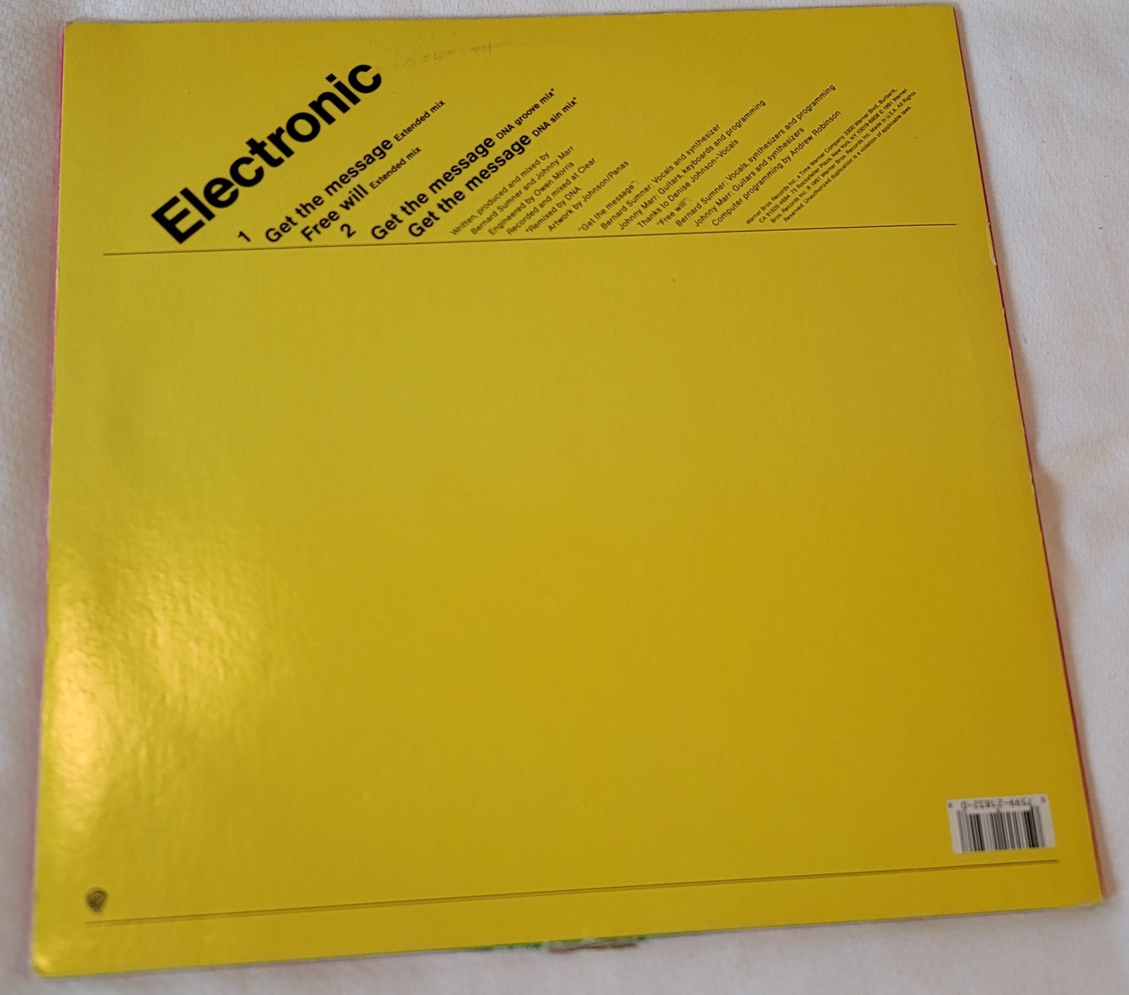 Electronic Get The Message 1991 US Warner 12″ Maxi Single Synth Pop House PROMO