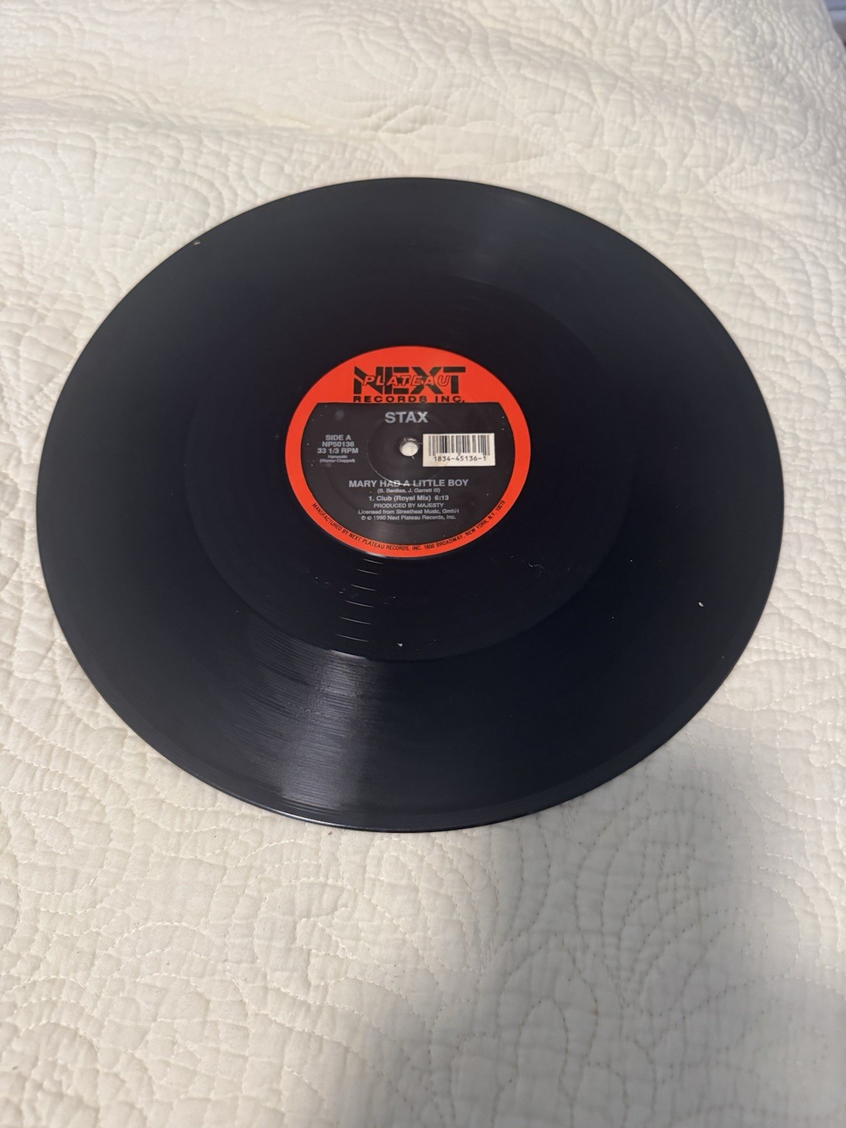 Stax ‎’ Mary Had a Little Boy ‘ 12″ Viny US 1990 Electronic VG++ NP 50136 House