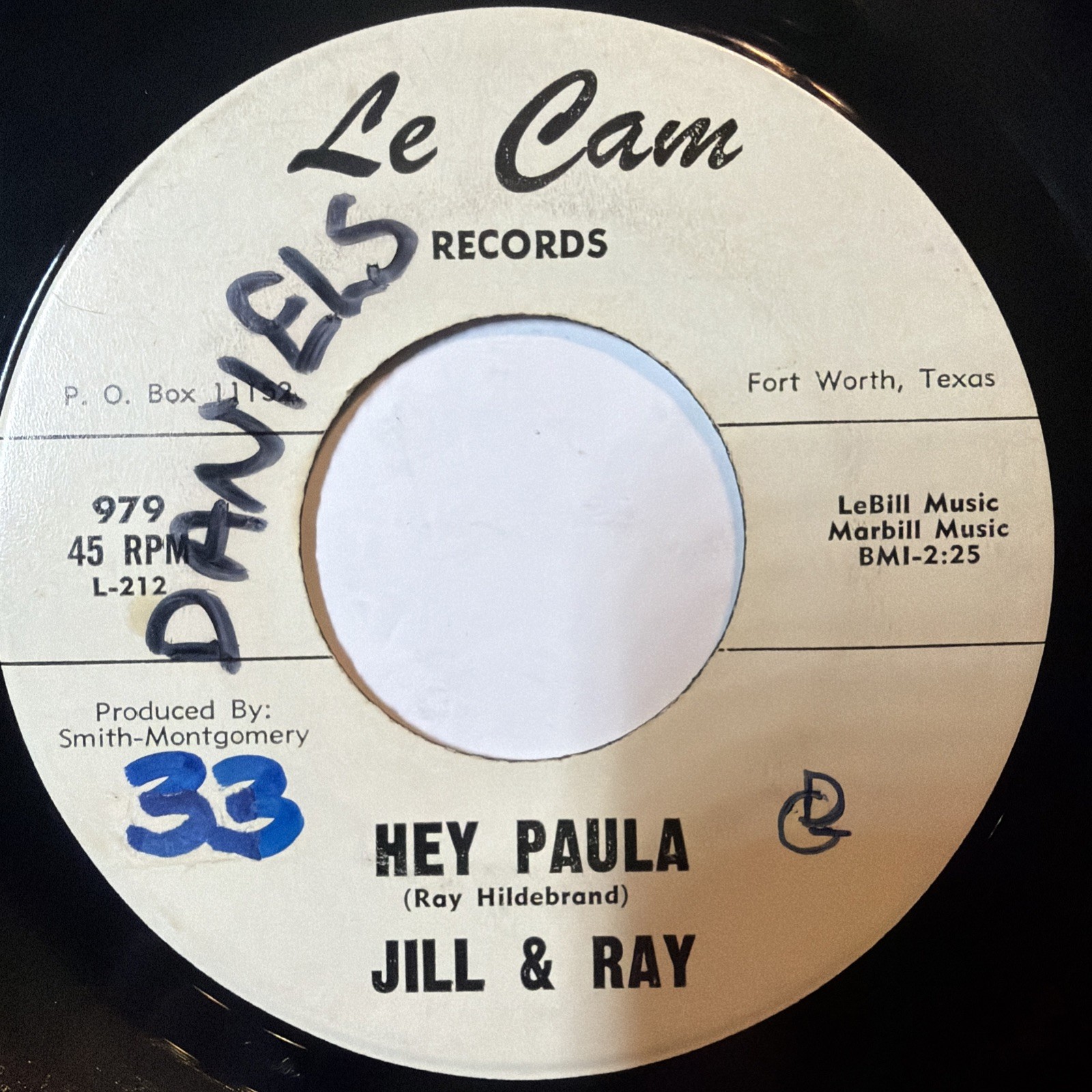 Jill & Ray – Hey Paula/Bobby Is The One. 45rpm. 1962 Le Cam