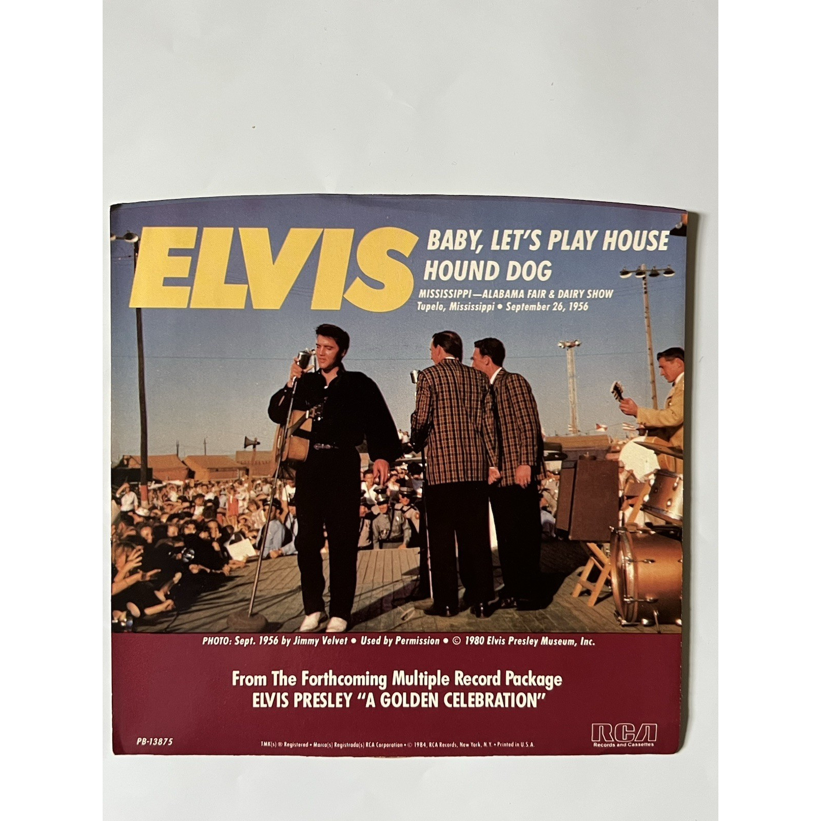 Elvis Presley – Baby, Let’s Play House/Hound Dog 50th Ann 7″ 45 Yellow 4 pc