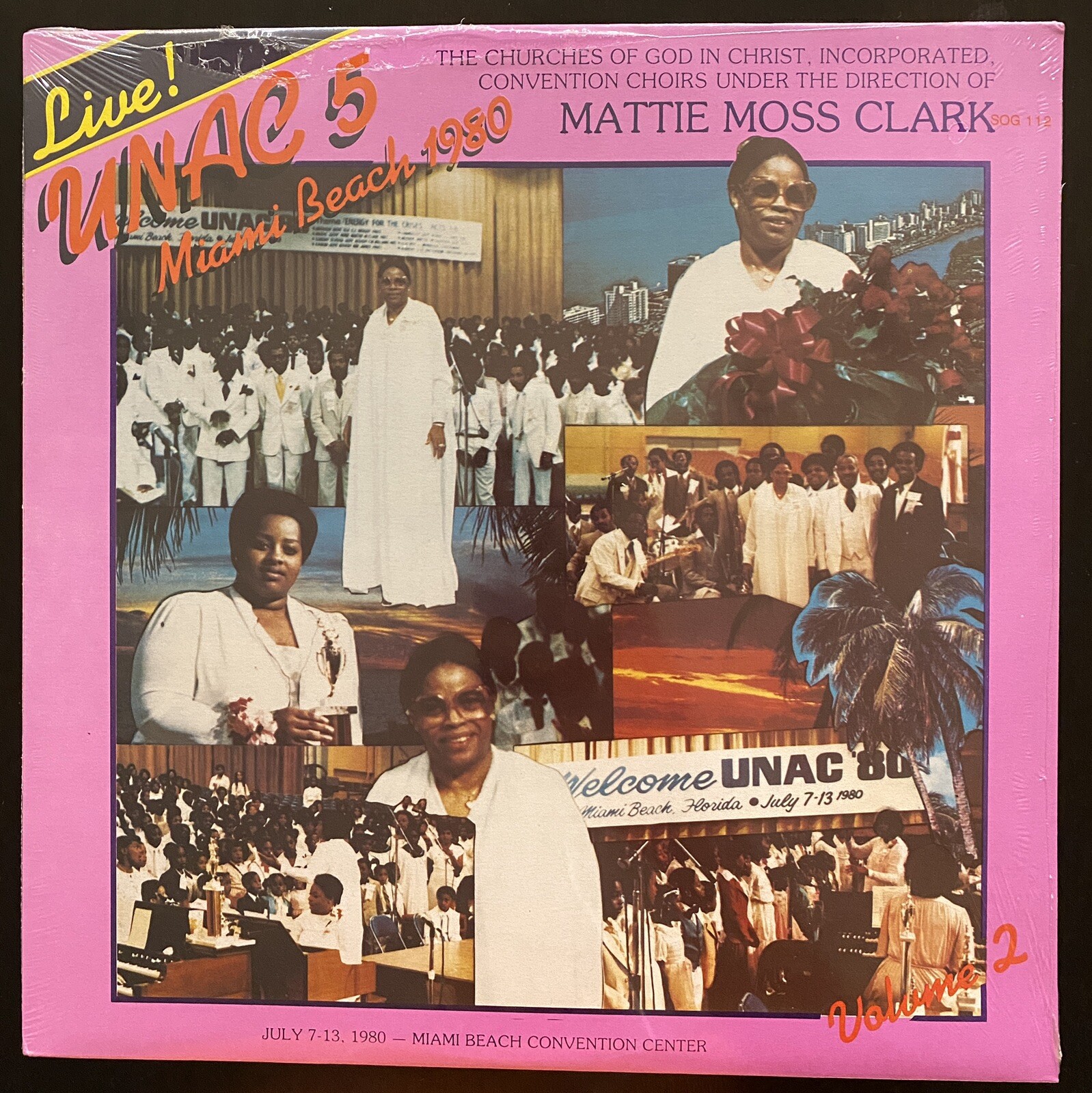 U.N.A.C 5/C.O.G.I.C LP album Volume 2, MATTIE MOSS CLARK LIVE! MIAMI BEACH 1980