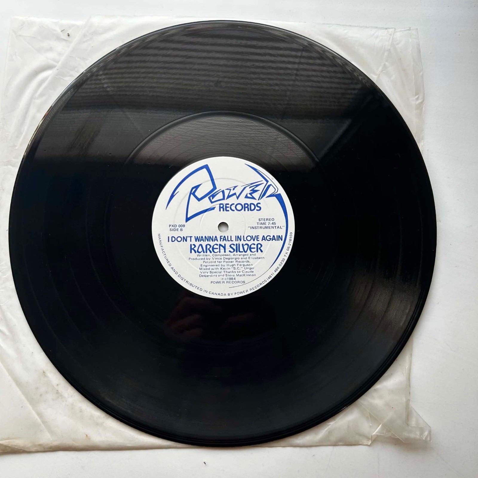 Vinyl, Record, 12 inch single, Karen Silver, I don’t Wanna Fall In Love Again