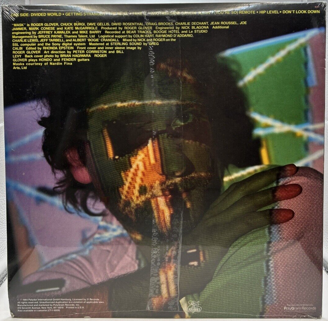 New / Sealed ROGER GLOVER “Mask” LP 1984 21 Records ‎– T1-1-9009 w/ Hype Sticker