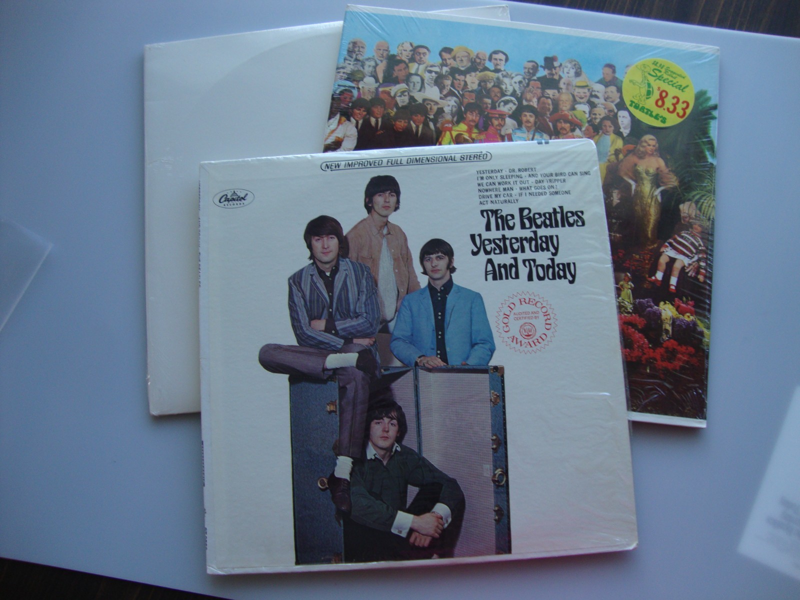 3 sealed new BEATLES LP vinyl WHITE, PEPPERS, YESTERDAY TODAY rare ALBUM vintage