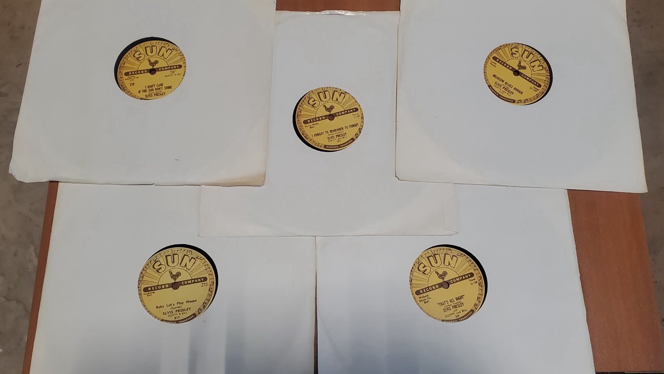 Elvis Presley Sun Records 78 RPM, Set of 5, Rare 70s Reissue
