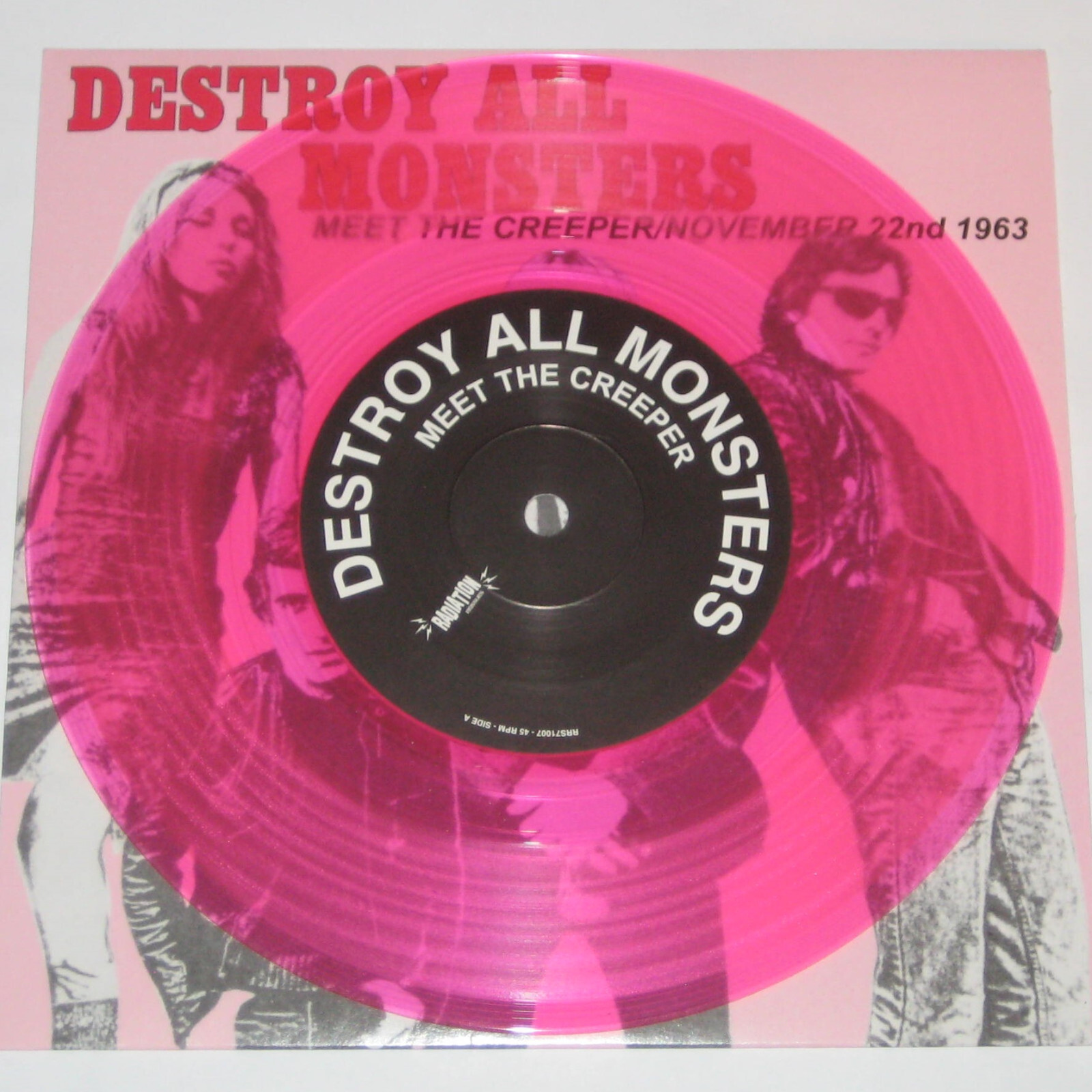 DESTROY ALL MONSTERS Meet The Creeper ITALIAN Pink Vinyl Punk 7″ RARE 45