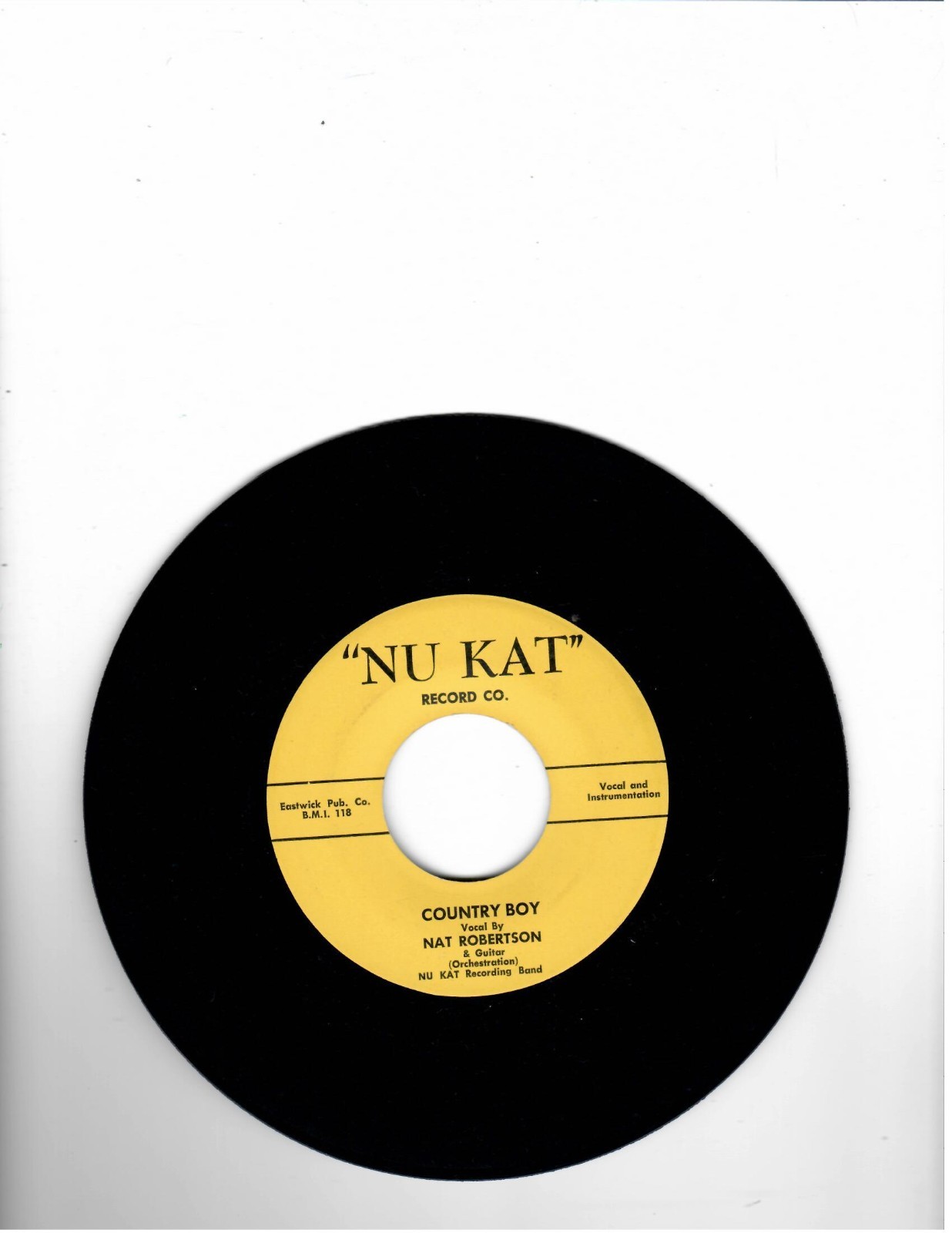 BLUES/R & B-NAT ROBERTSON-COUNTRY BOY/BABY TAKE ME IN YOUR ARMS-NUKAT 118/119