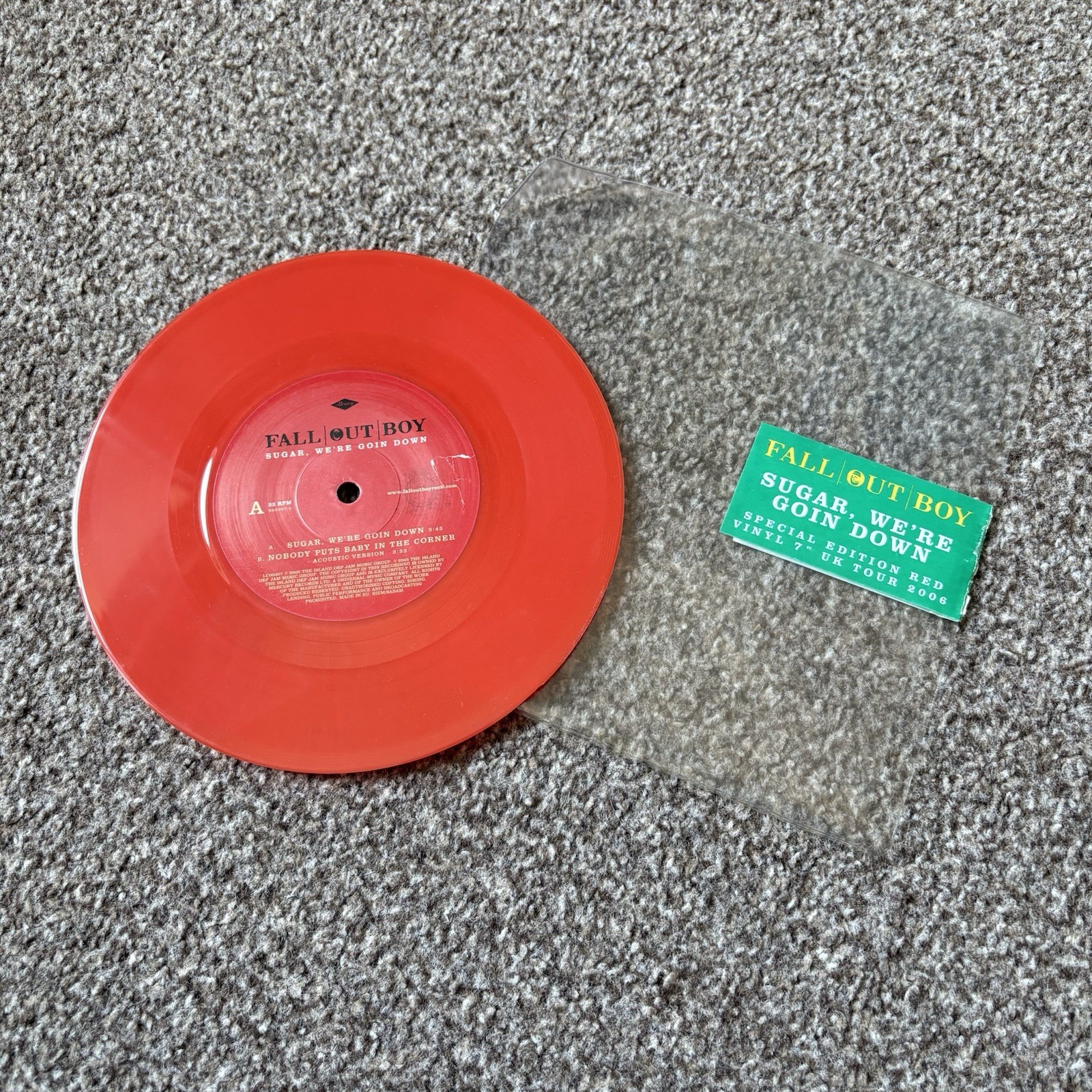 Fall Out Boy – Sugar, We’re Goin Down – Red 7” Vinyl Mercury Records 2006