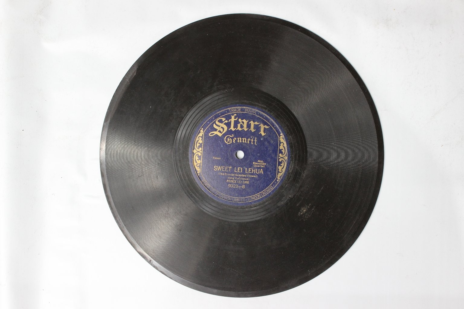 Prince Lei Lani – Sweet Lei Lehua Record 78 RPM Starr Gennett Hawaiian 1920s
