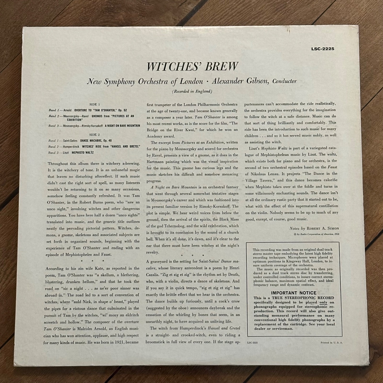 Alexander Gibson NM! ED1 1s/1s DG RCA Living Stereo lp Witches Brew TAS