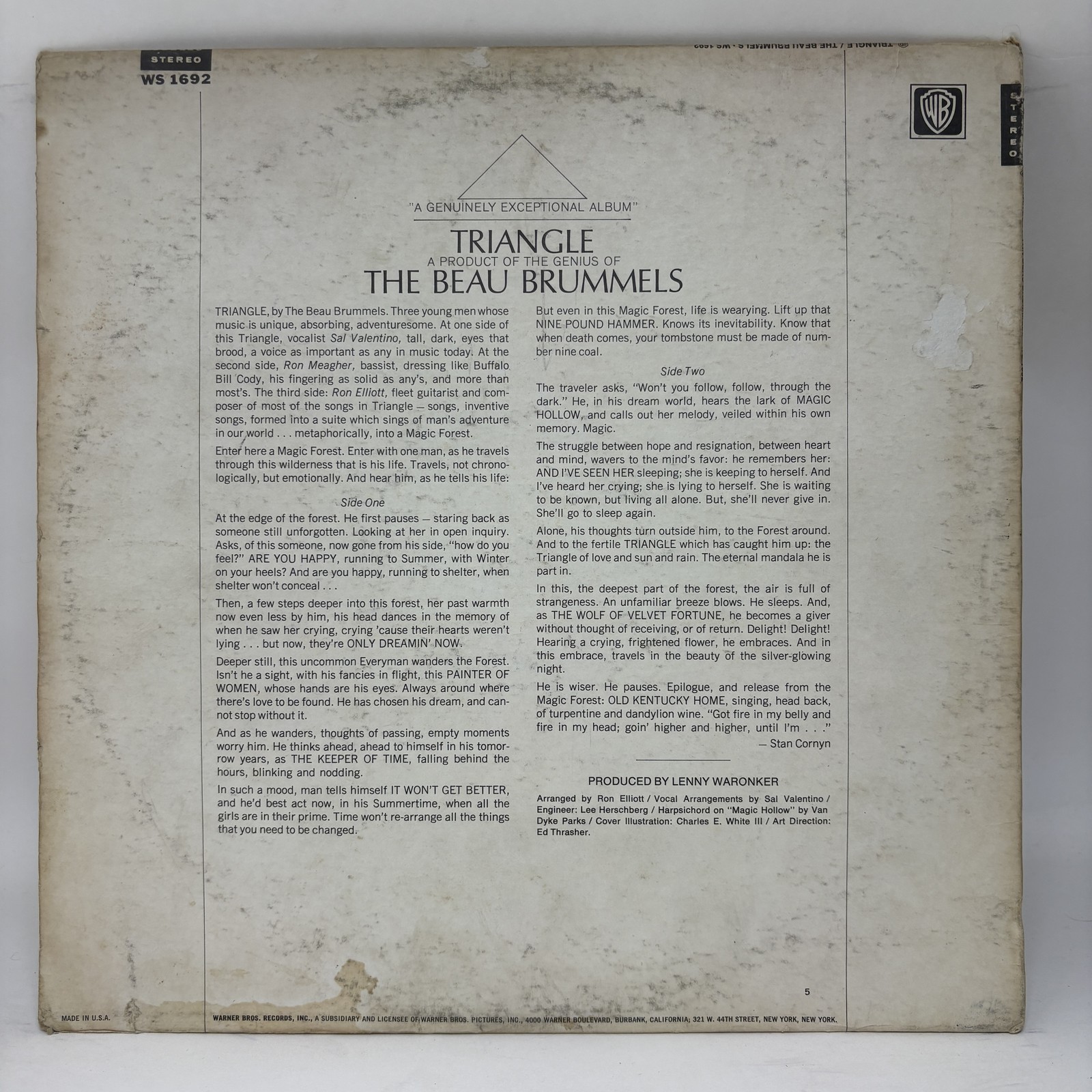 The Beau Brummels – Triangle Good Plus (G+)/Very Good (VG)