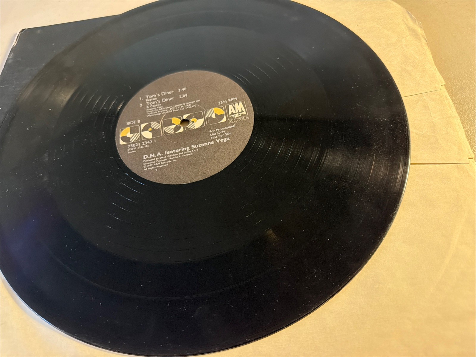 D.N.A. Featuring Suzanne Vega – Tom’s Diner – 12” Single Vinyl Record 1990
