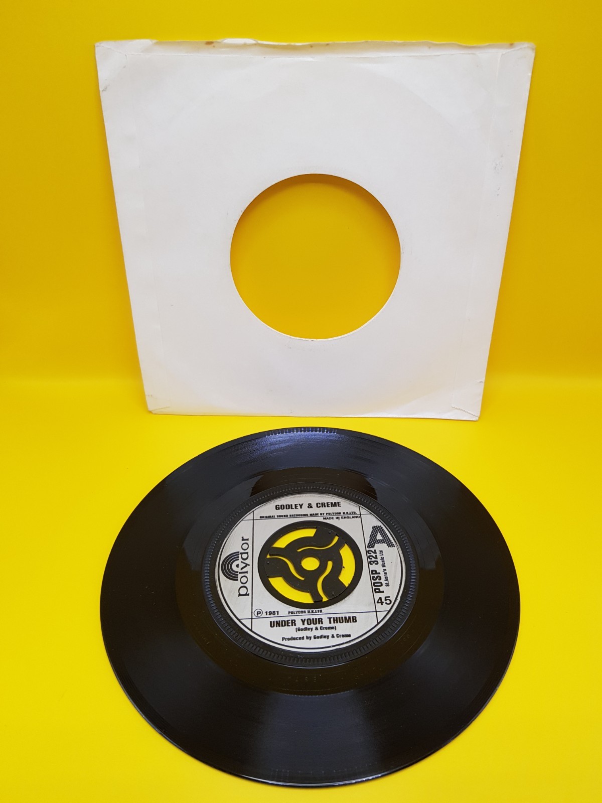 Godley & Creme Under Your Thumb 7″ Vinyl Single Record 1981 Polydor Records