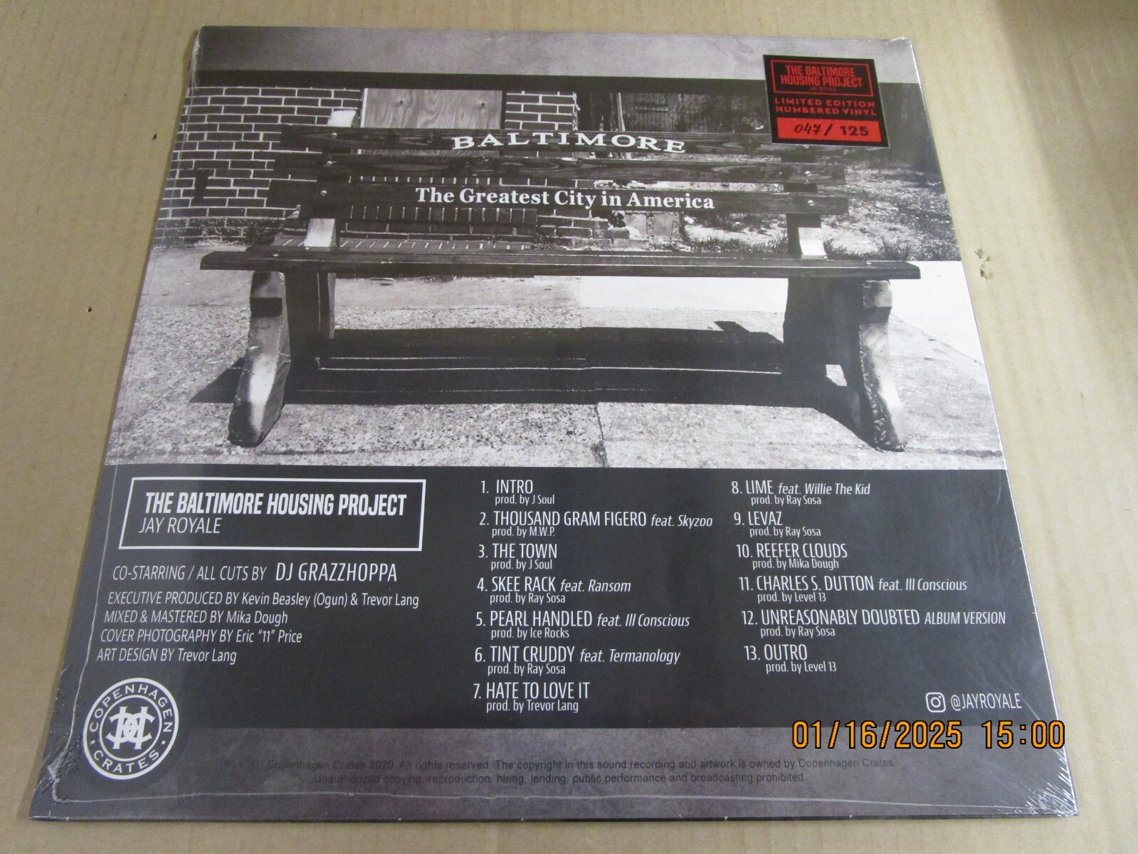 JAY ROYALE Baltimore Housing Project RED Vinyl New! Sealed! 2020 Denmark 47/125