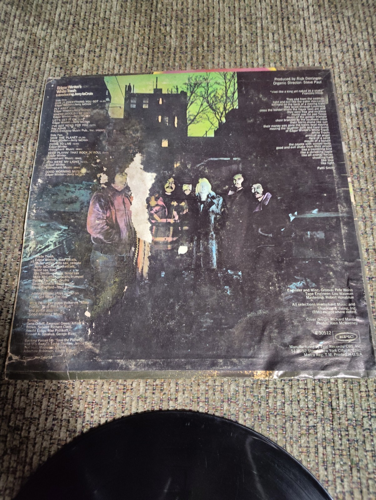 Edgar Winter Edgar Winter’s White Trash LP 12″ 33 RPM Epic Stereo PAL 30512-2A