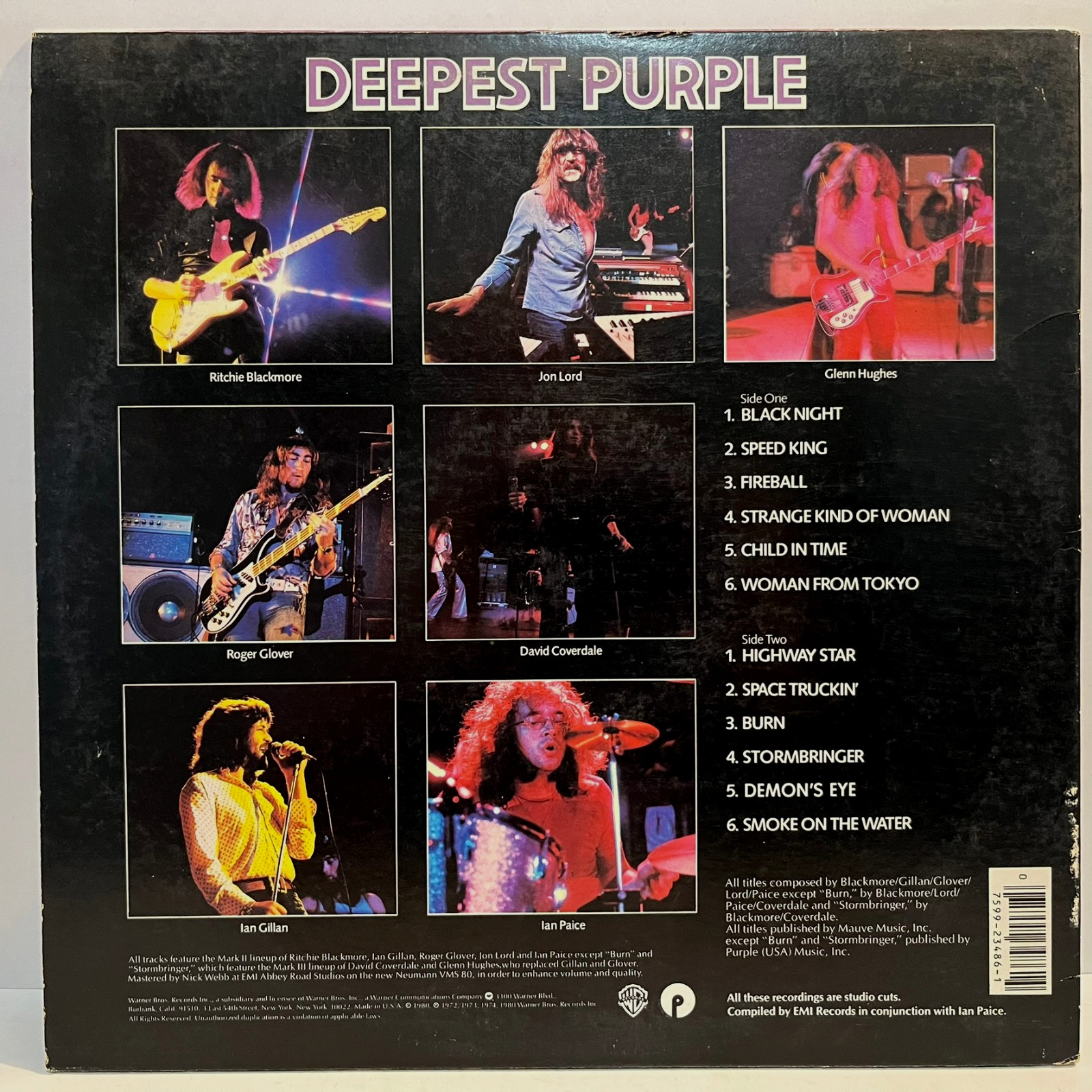 DEEP PURPLE – The Very Best Of (1980) – 12″ Vinyl Record LP – EX